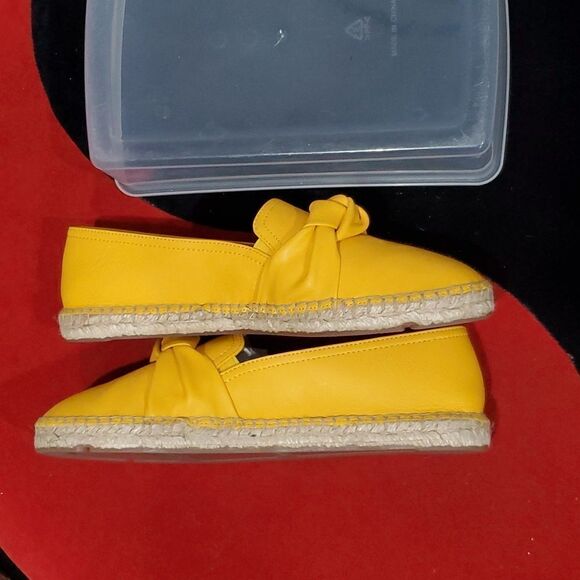 New Talbots Soft Nappa Leather Izzy Knot Detail Espadrilles in Yellow Size 8.5 - Picture 10 of 15
